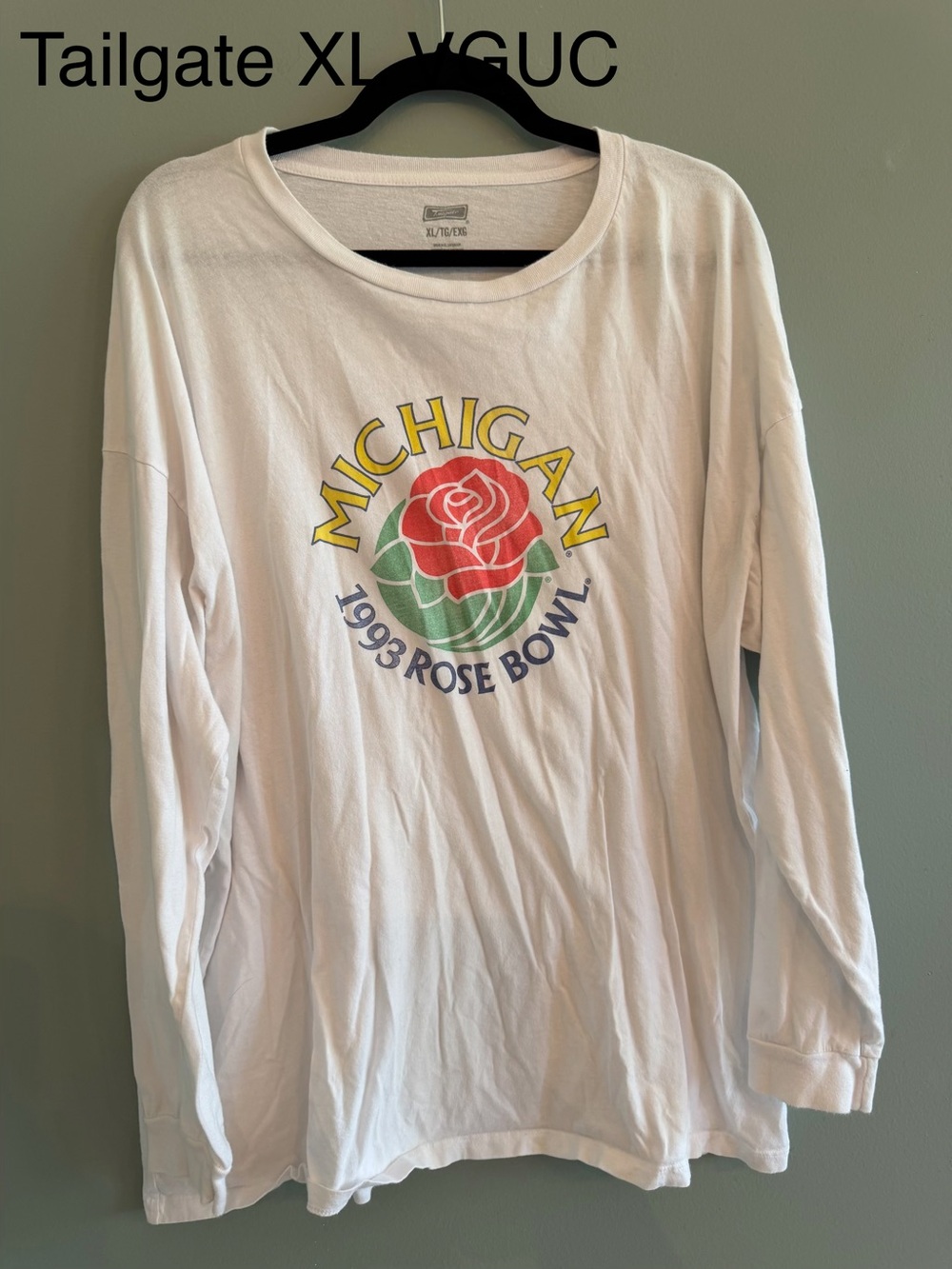 White Michigan 1993 Rose Bowl Long Sleeve Shirt